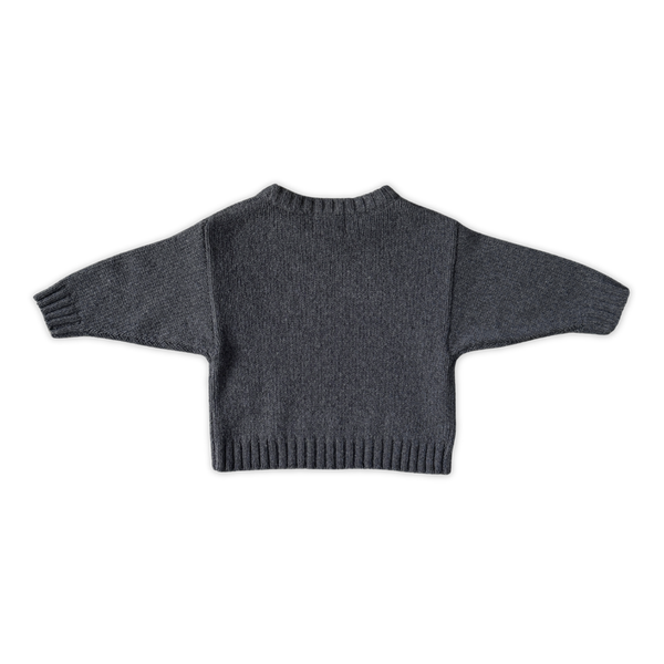 Merino Blend Knit Pullover Charcoal