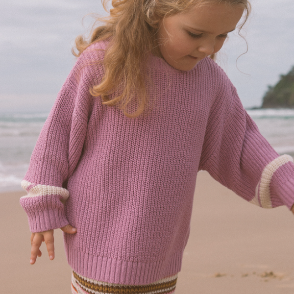 Chunky Rib Pullover Raspberry