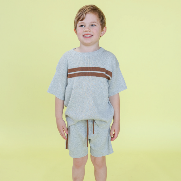 Twin Stripe Ribbede Tee