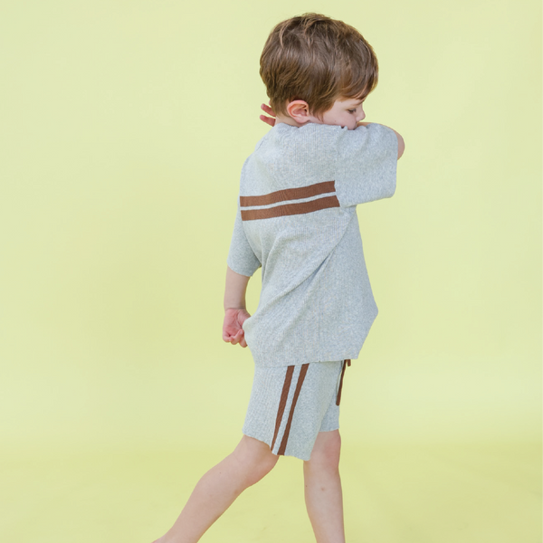 Twin Stripe Ribbede Tee