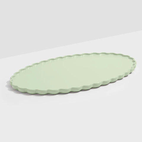 Wave Oval Platter Mint