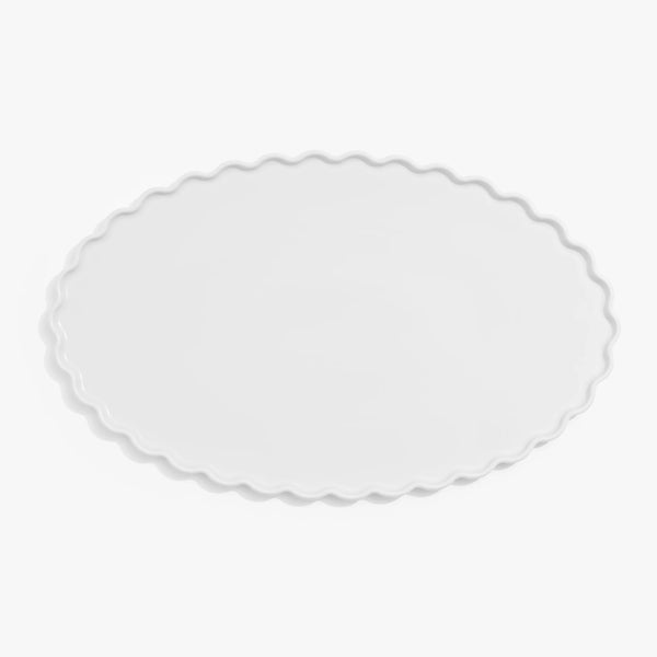 Wave Oval Platter White