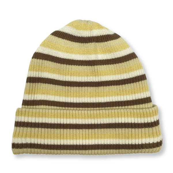 Knitted Stripe Pixie Beanie Clay/Dusty Lime