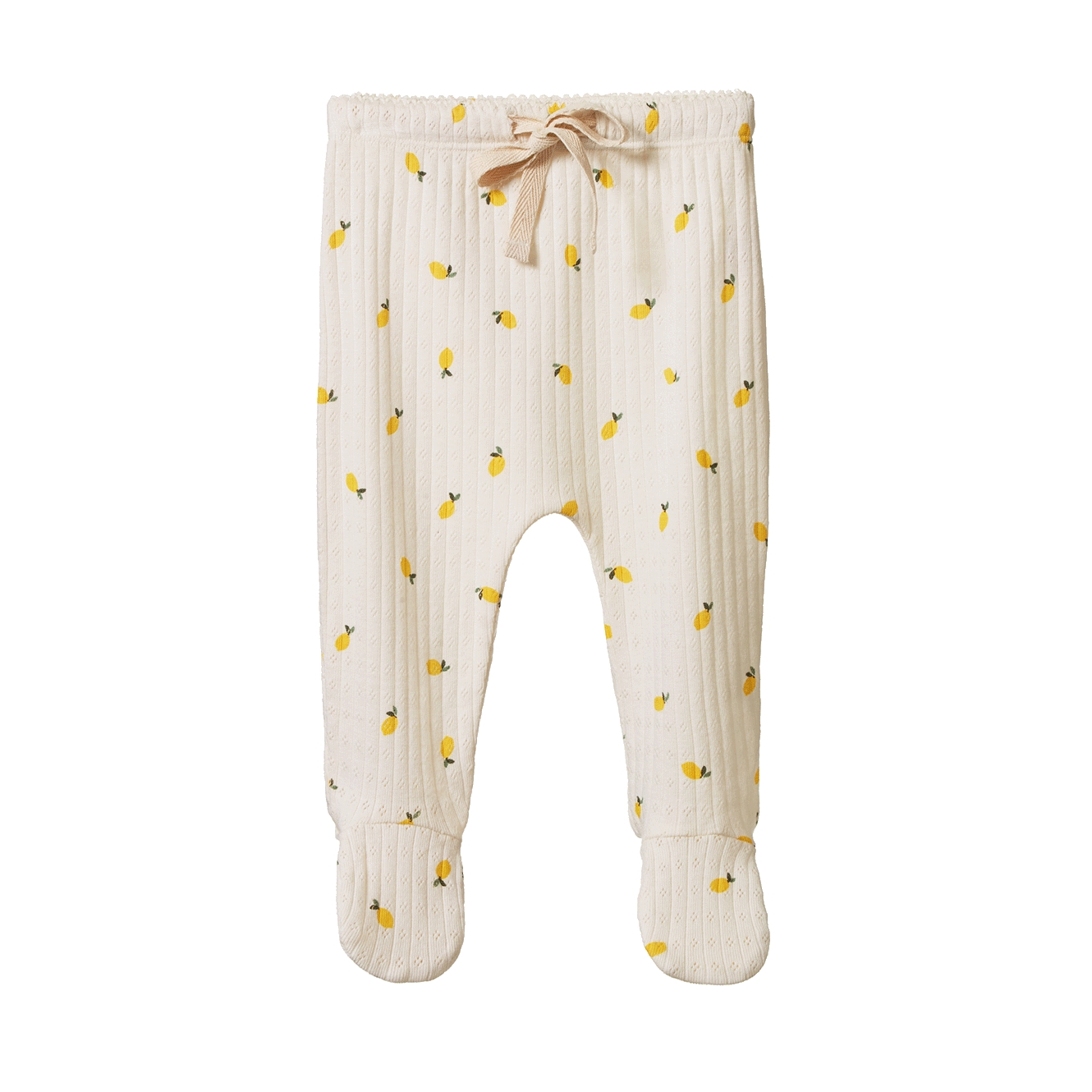 Pointelle Footed Rompers Lemon Print