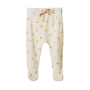 Pointelle Footed Rompers Lemon Print