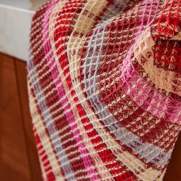 Stela Check Tea Towel Pansy