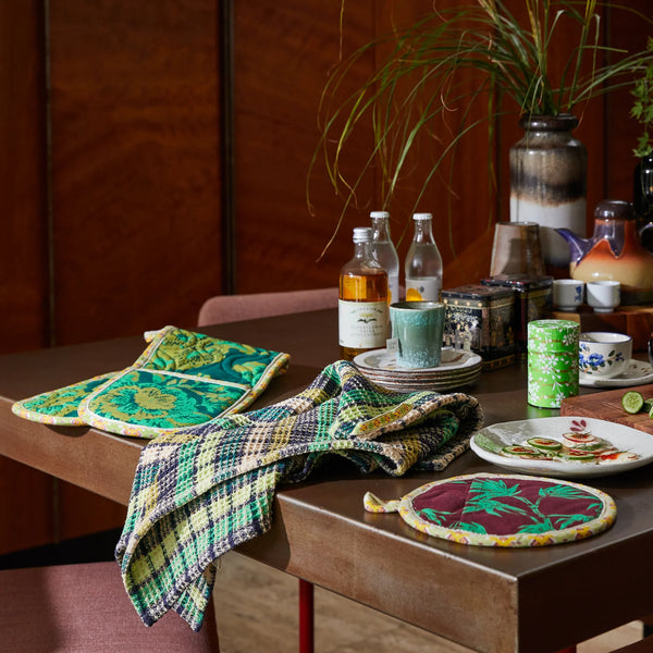 Stela Check Tea Towel Verdant