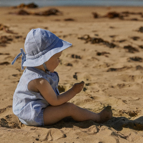 Sunhat Linen Blue Stripe