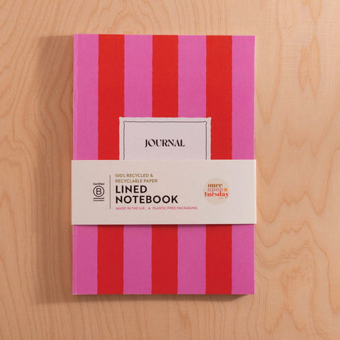 Hot Pink Stripe A5 Notebook