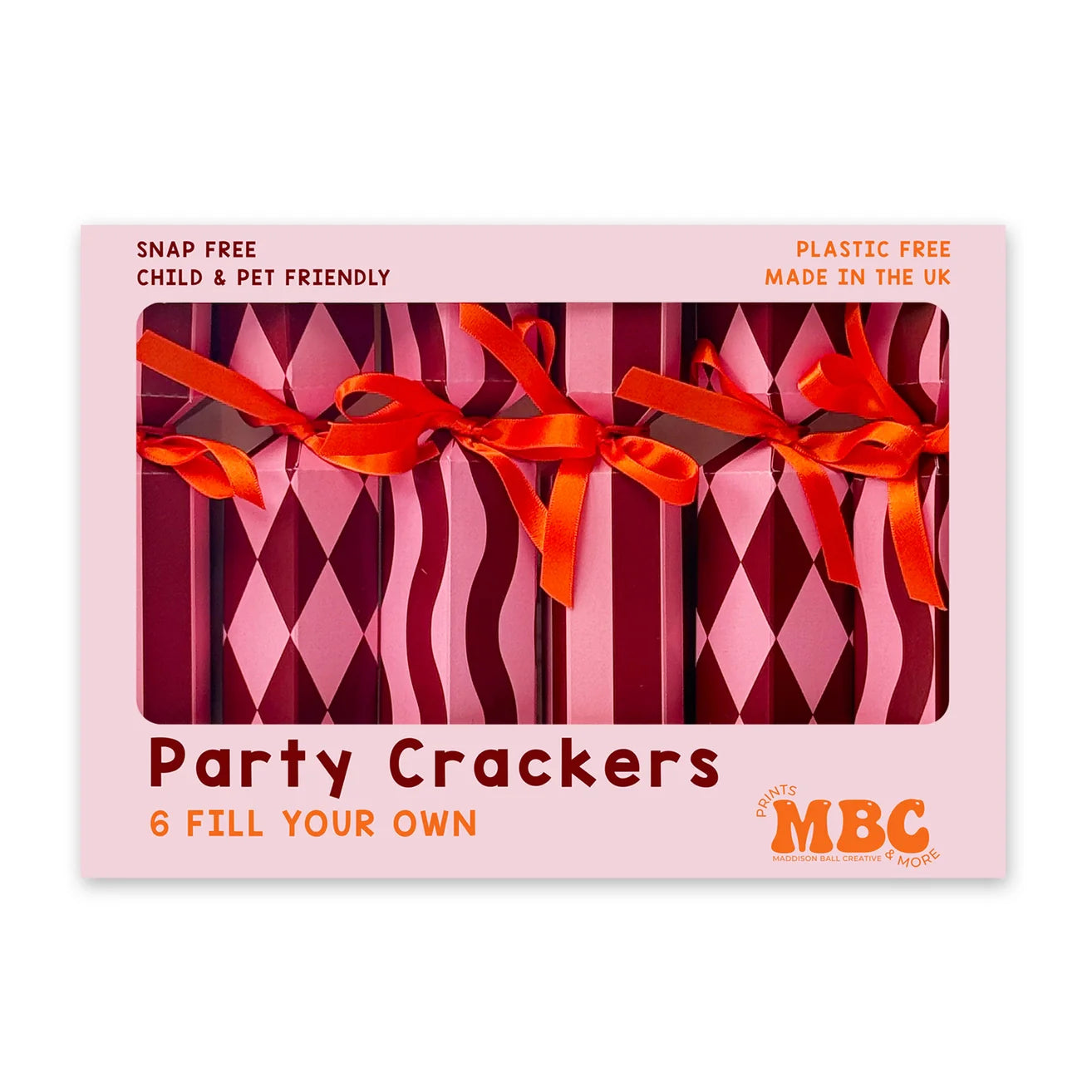 Peach & Maroon Christmas Crackers