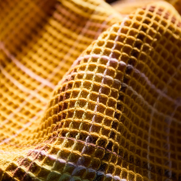 Frances Waffle Tea Towel Ochre