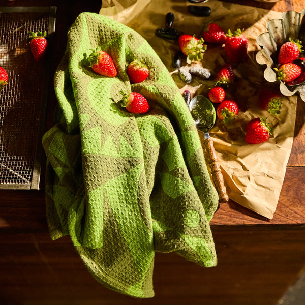 Nora Tea Towel Cactus Green