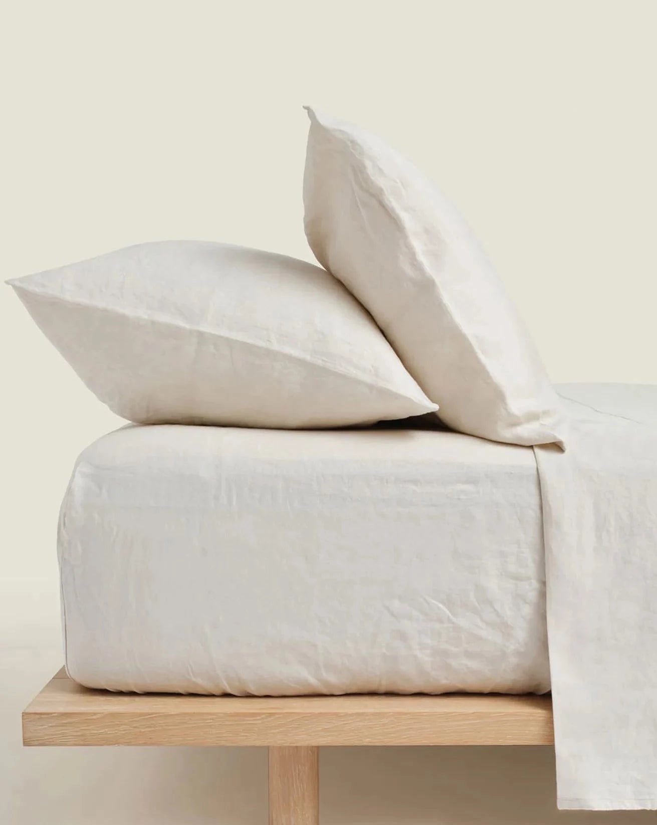 Linen Fitted Sheet in Cream