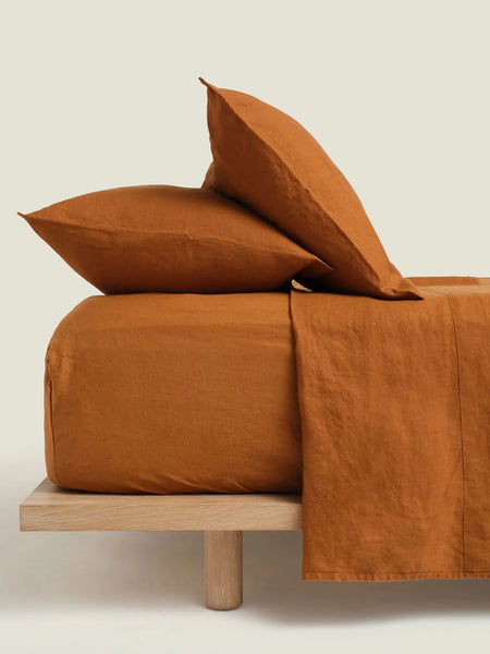 Linen Pillowcase Set of 2 in Tobacco