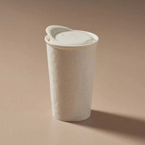 It's a Keeper Ceramic Coffee Cup White Linen