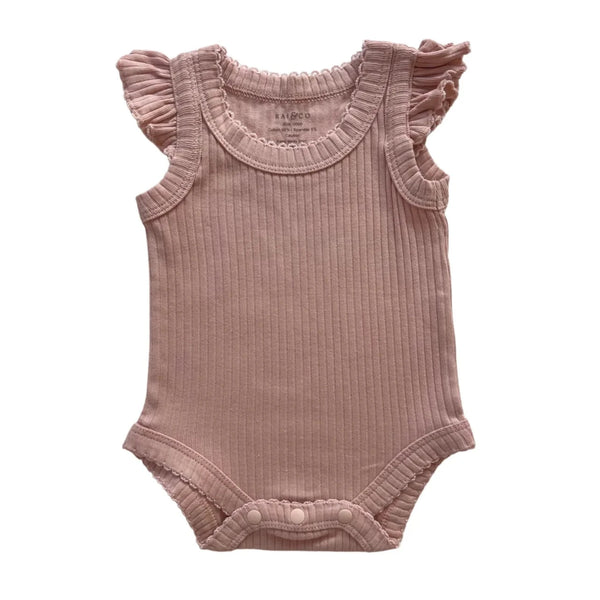 Frill Basic Singlet Bodysuit Pink