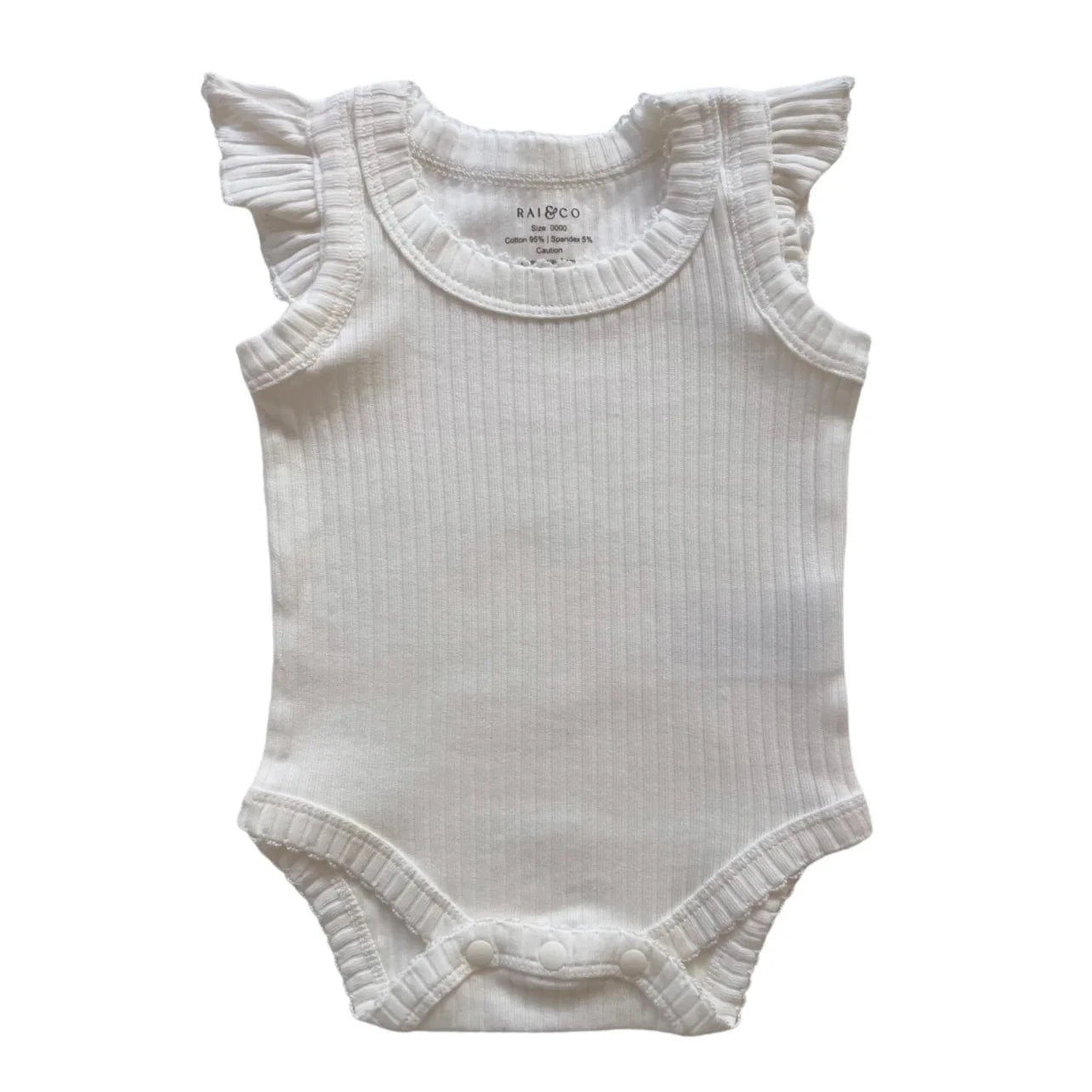 Frill Basic Singlet Bodysuit White