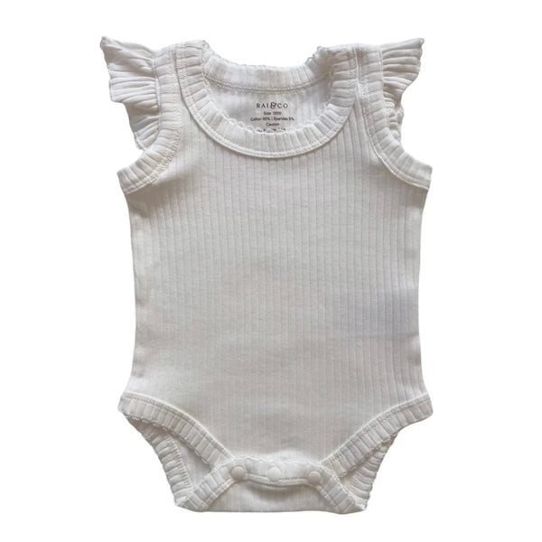 Frill Basic Singlet Bodysuit White