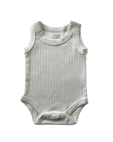 Basic Singlet Bodysuit White