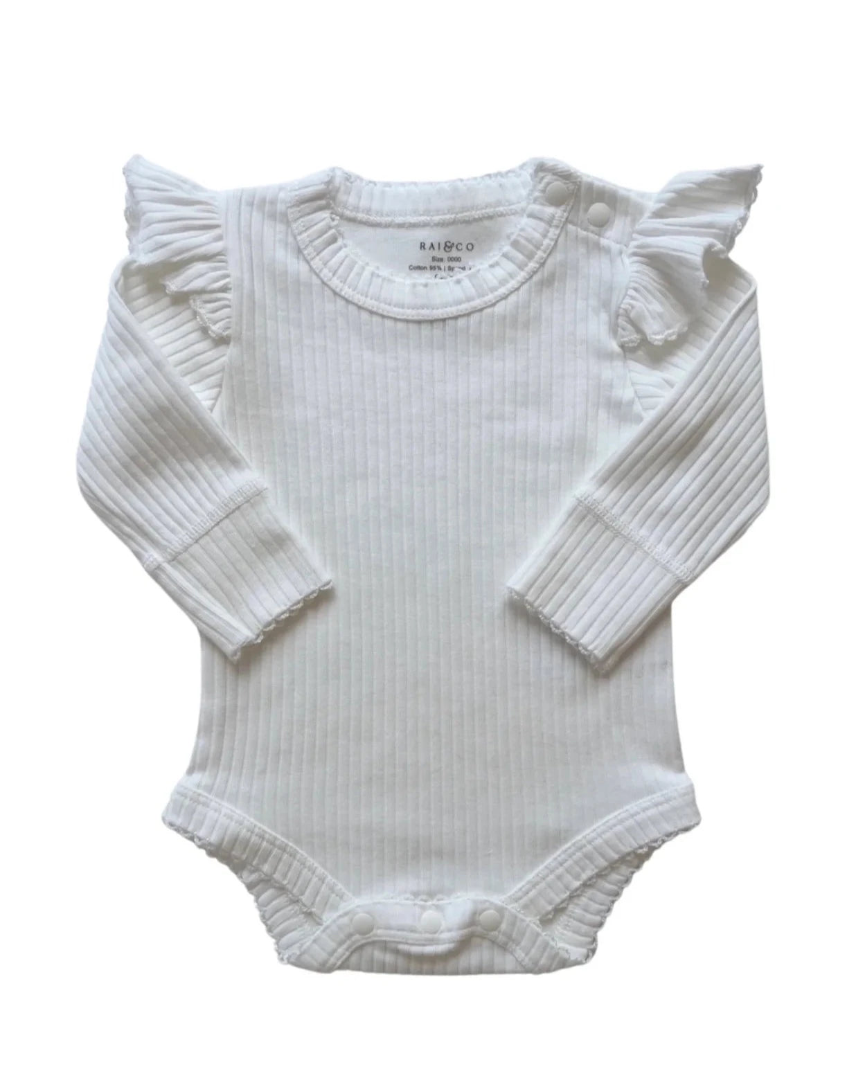 Frill Basic Long Sleeve Bodysuit White – Hope Me