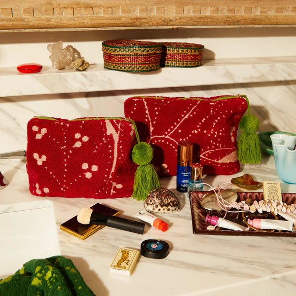 Lucia Terry Pouch Crimson