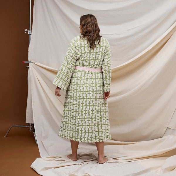 Amata Towelling Robe Palm