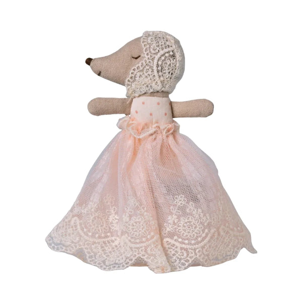 Maileg Baby Mouse in Gown Powder