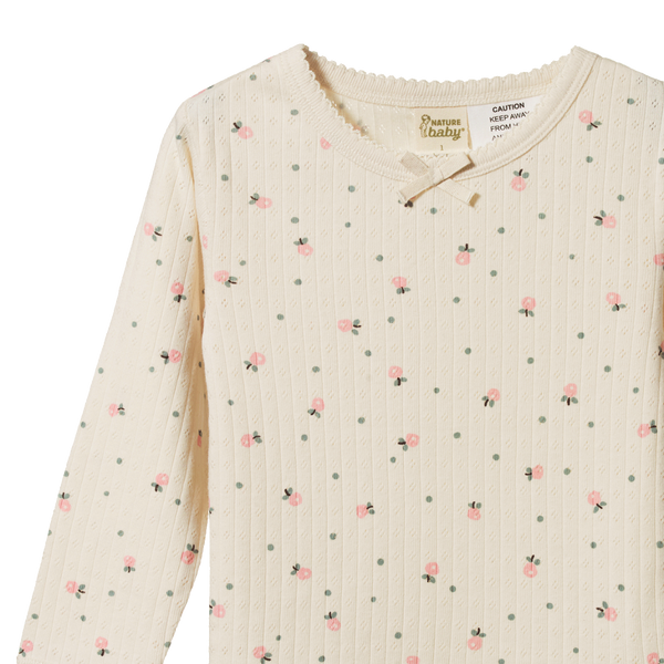 2PC Long Sleeve Pyjama Set Pointelle Posey Blossom