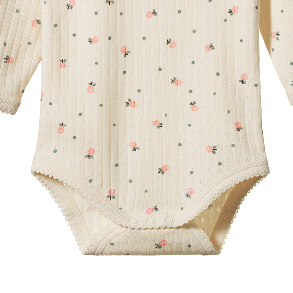 Long Sleeve Bodysuit Pointelle Posey Blossom Print