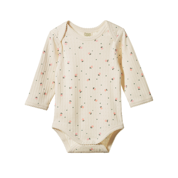 Long Sleeve Bodysuit Pointelle Posey Blossom Print