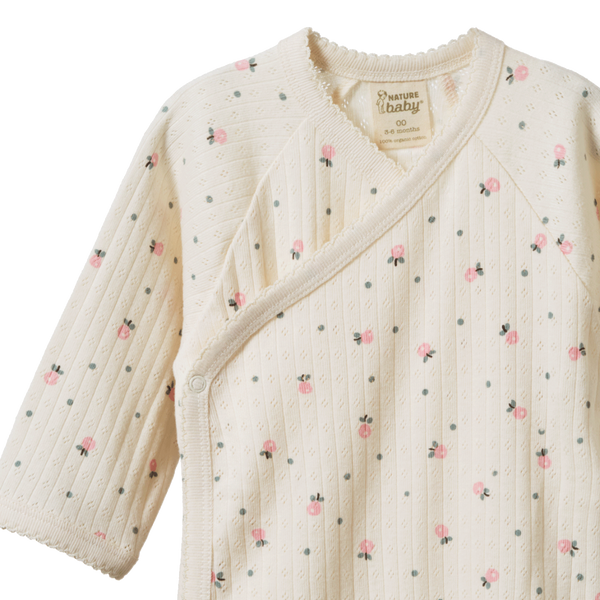 Long Sleeve Kimono Bodysuit Pointelle Posey Blossom