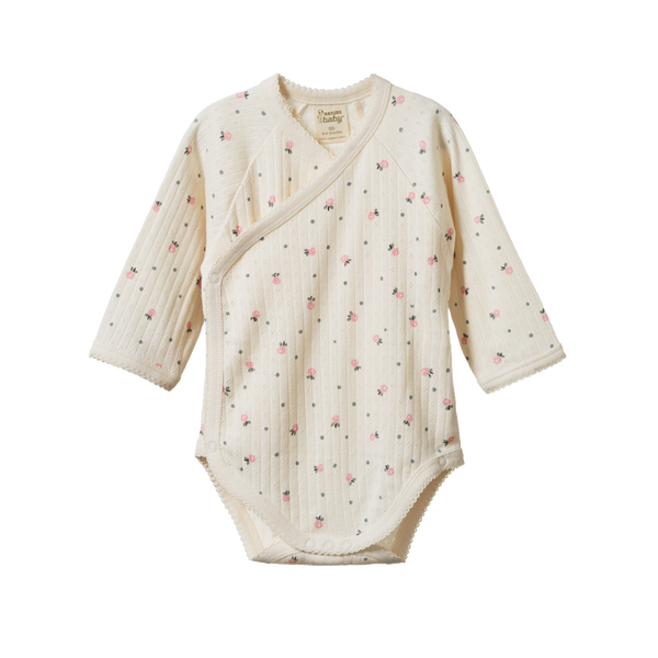 Long Sleeve Kimono Bodysuit Pointelle Posey Blossom