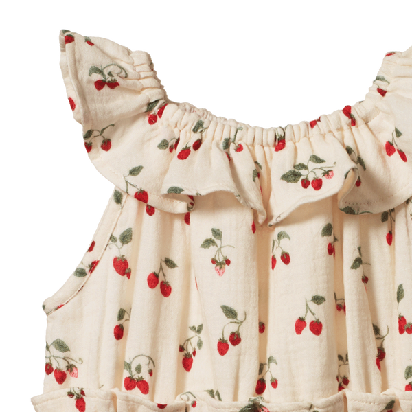 Plum Suit Muslin Strawberry Blush Print