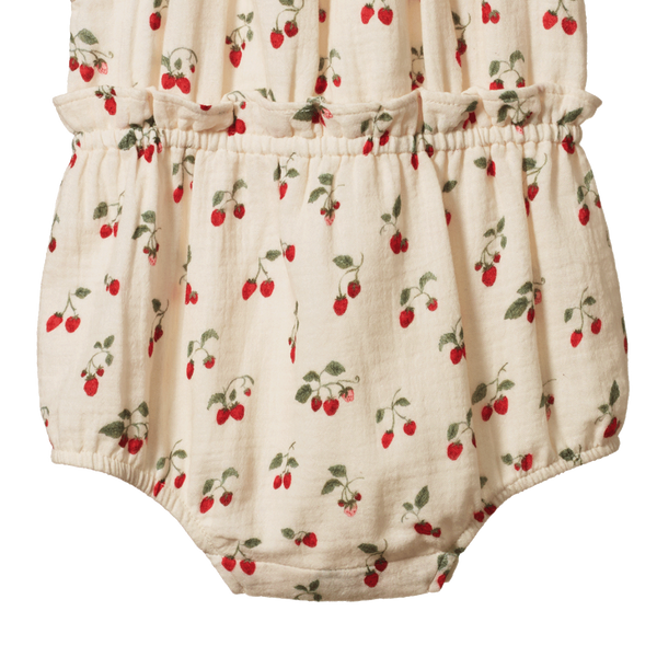 Plum Suit Muslin Strawberry Blush Print