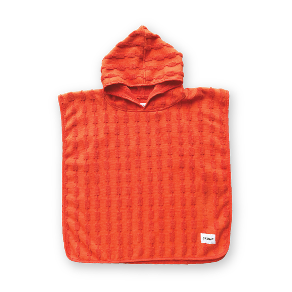 Terry Towelling Poncho Blocks Rosso