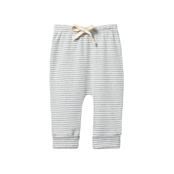 Cotton Drawstring Pants Grey Marl Stripe