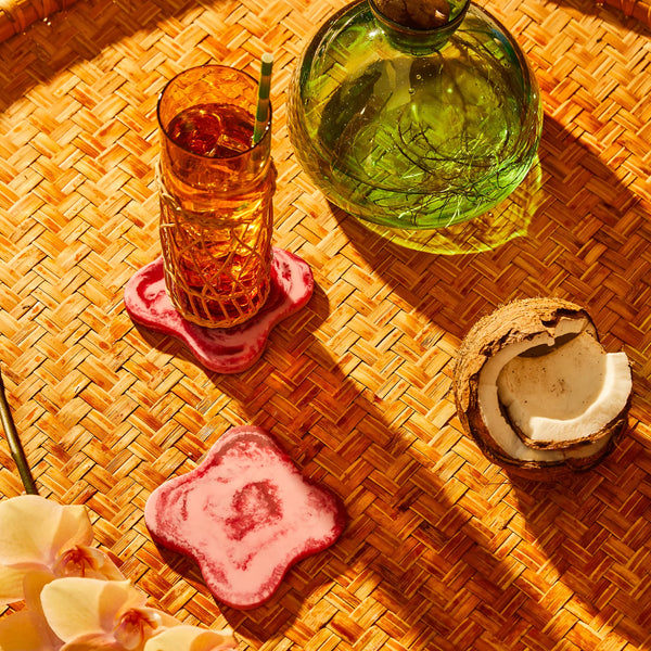 Malorie Coasters Crimson Set of 2