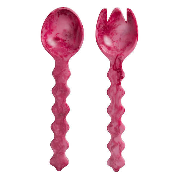 Giselle Salad Servers Crimson