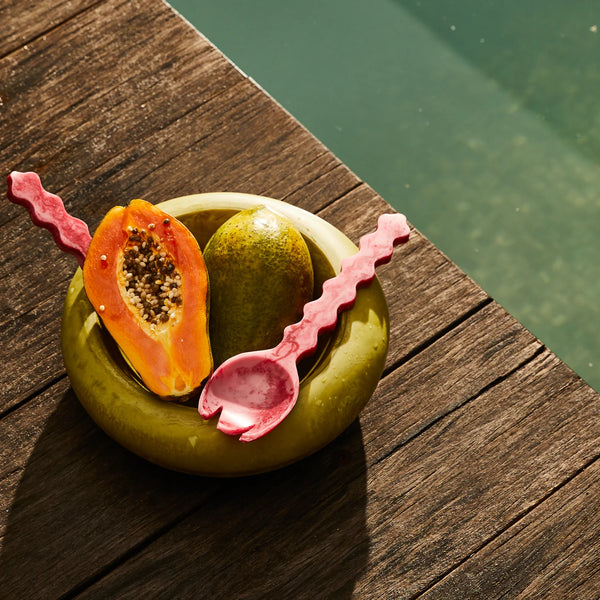 Giselle Salad Servers Crimson