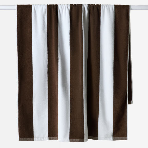 Stripe Beach Towel Cocoa/White