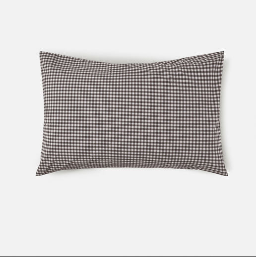 Gingham Pillowcase Pair Cocoa