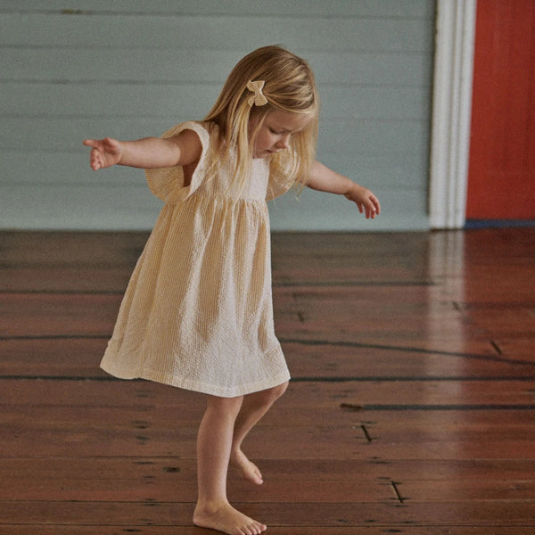 Bonnie Dress Golden Stripe