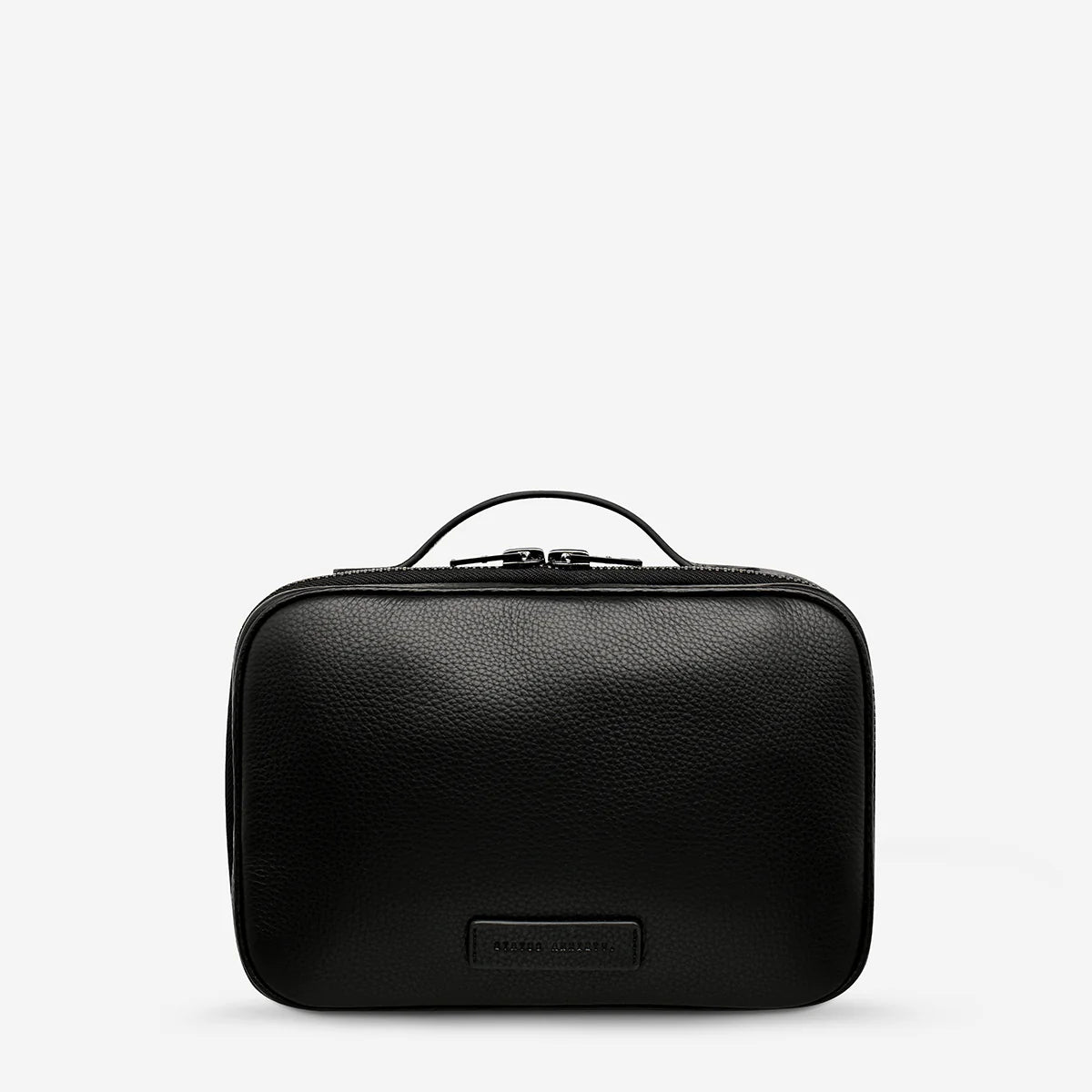 Farther Away Black Leather Toiletry Bag