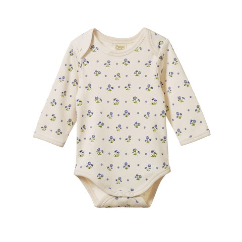 Cotton Long Sleeve Bodysuit Daisy Daze Print