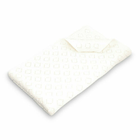 Milo Diamond Knit Baby Blanket Ivory