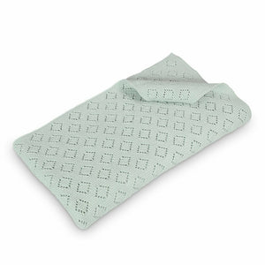 Milo Diamond Knit Baby Blanket Mint Cream