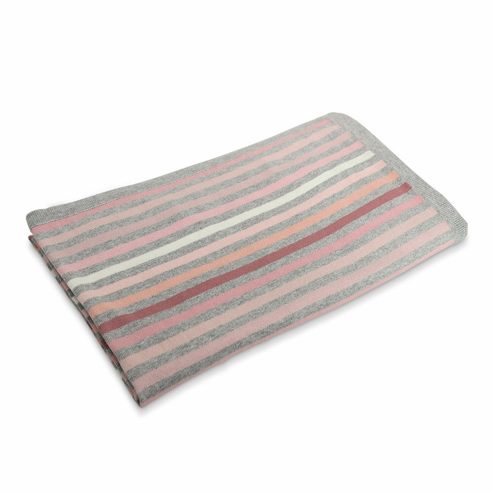 Piccolo Stripe Baby Blanket Peach