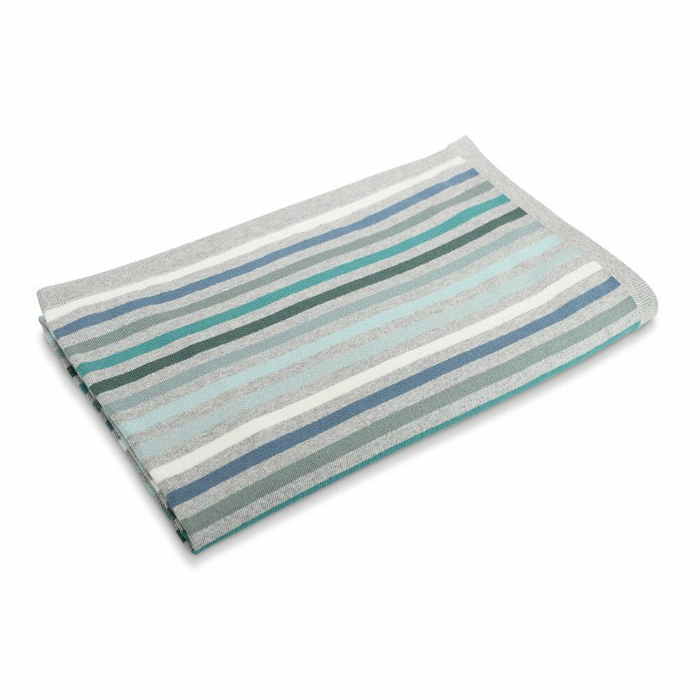 Piccolo Stripe Baby Blanket Blue