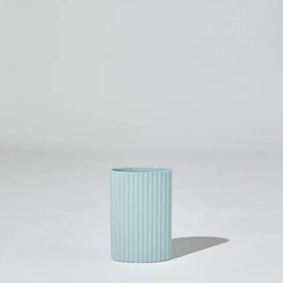 Ripple Oval Vase (S) Light Blue