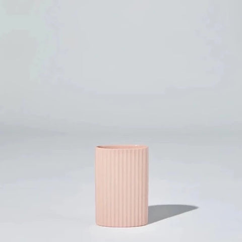 Ripple Oval Vase (S) Icy Pink
